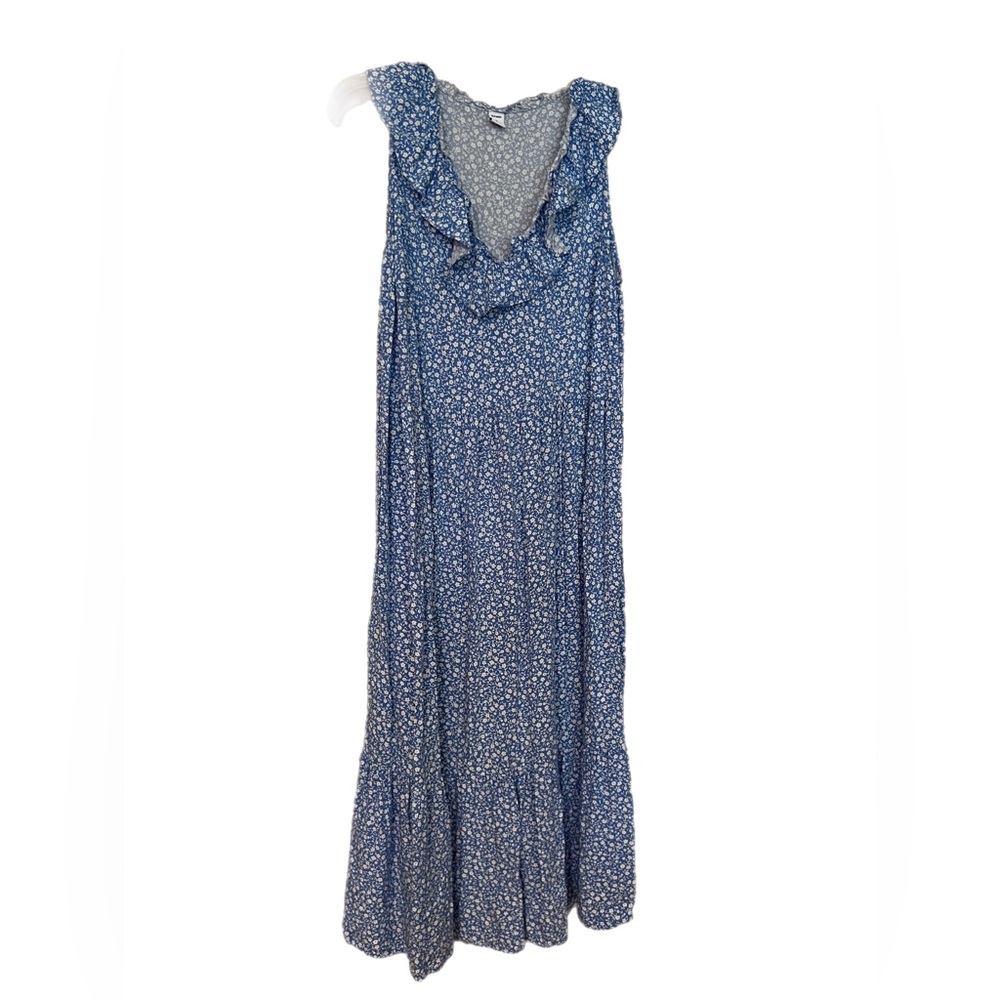 Women’s Old Navy M Boho Light Blue White Midi/Maxi Dress Please READ description